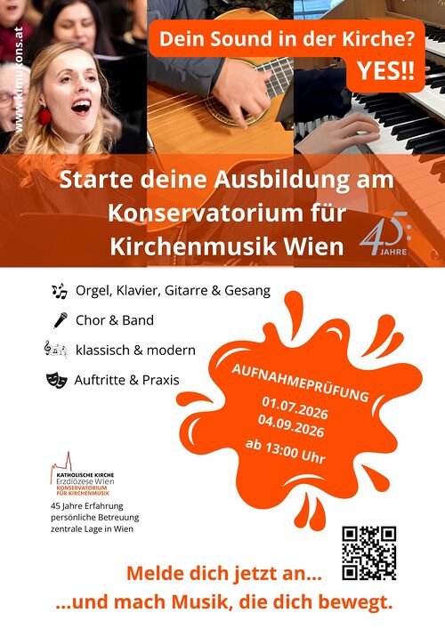 Plakat zu den Aufnahmeprüfungen